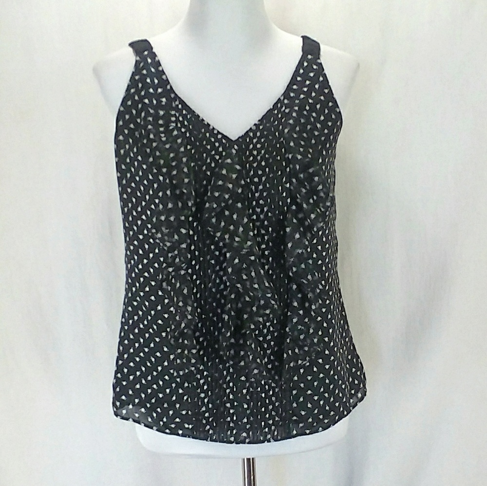 White House Black Market Size S Black White Tank